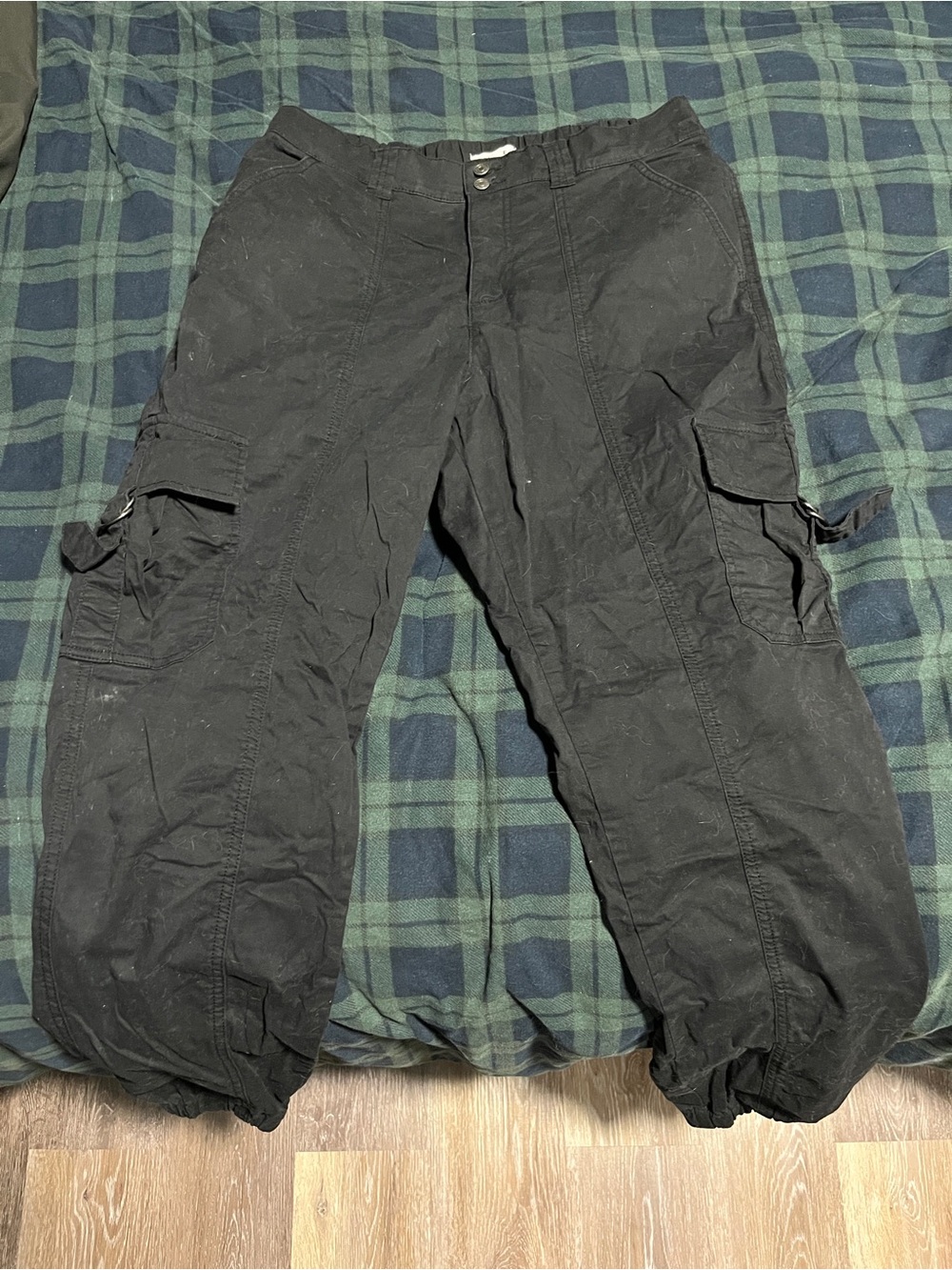 Garage Black Women's Cargo Joggers with Elastic Cuffs